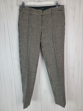 J. Crew Skimmer Wool Old Money Black & White Houndstooth Women’s Dress Pants